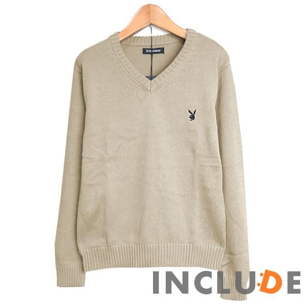 ５カラー ワンポイント PLAYBOY Vネック ニット カレッジスタイル スクールセーター メンズ レディース ユニセックス |  | 03