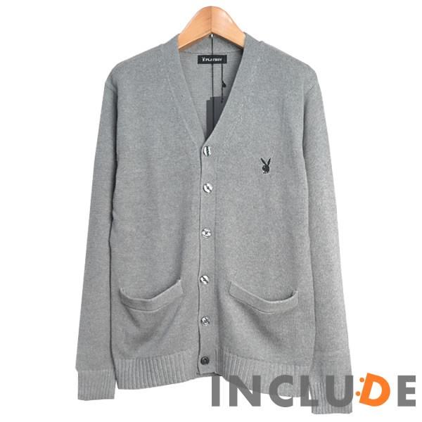 ５カラー ワンポイント PLAYBOY ニット カーディガン カレッジスタイル スクールセーター メンズ レディース ユニセック |  | 05