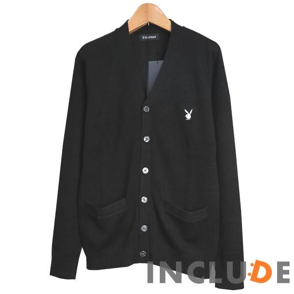 ５カラー ワンポイント PLAYBOY ニット カーディガン カレッジスタイル スクールセーター メンズ レディース ユニセック |  | 09