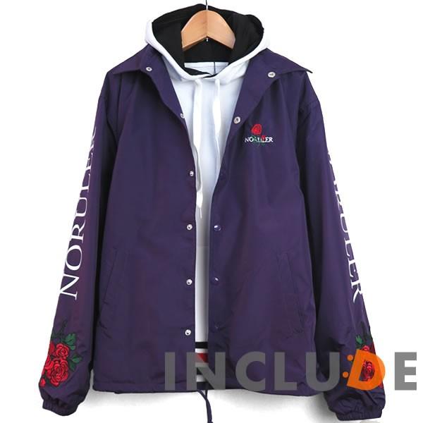 コーチジャケット バラ 薔薇 ローズ 刺繍 ロゴ プリント コーチ ブルゾン ジャケット ビッグサイズ 長袖 スケートボード |  | 03