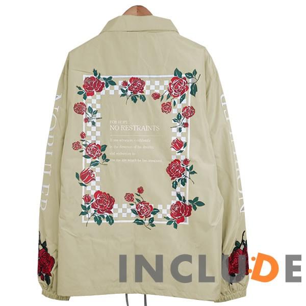 コーチジャケット バラ 薔薇 ローズ 刺繍 ロゴ プリント コーチ ブルゾン ジャケット ビッグサイズ 長袖 スケートボード |  | 06