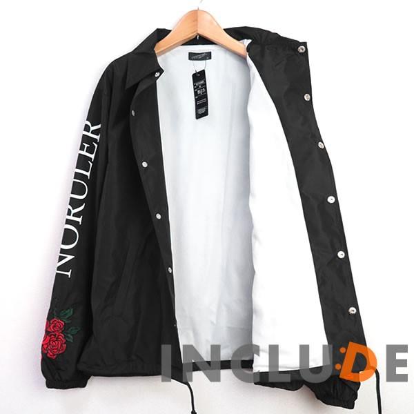 コーチジャケット バラ 薔薇 ローズ 刺繍 ロゴ プリント コーチ ブルゾン ジャケット ビッグサイズ 長袖 スケートボード |  | 07