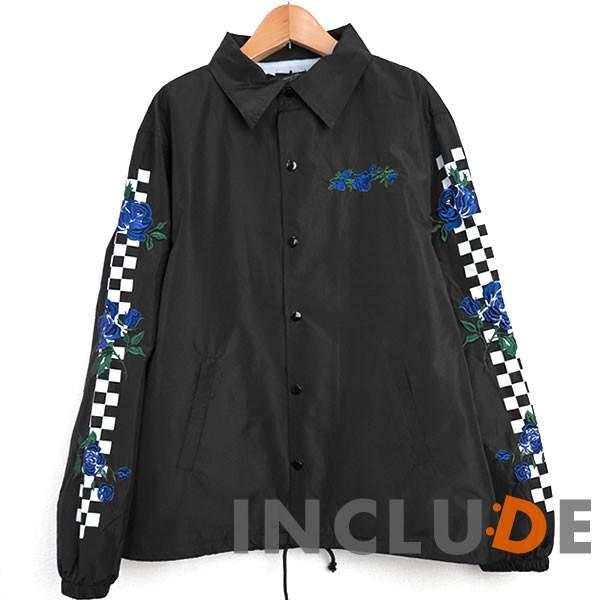 コーチジャケット バラ 薔薇 ローズ 刺繍 ロゴ プリント コーチ ブルゾン ジャケット ビッグサイズ 長袖 スケートボード |  | 07