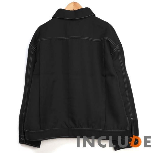 ビッグシルエット ショートステッチジャケット ブルゾン ジャケット ビッグサイズ ステッチワーク 長袖 Gジャン Gjan スケ |  | 03