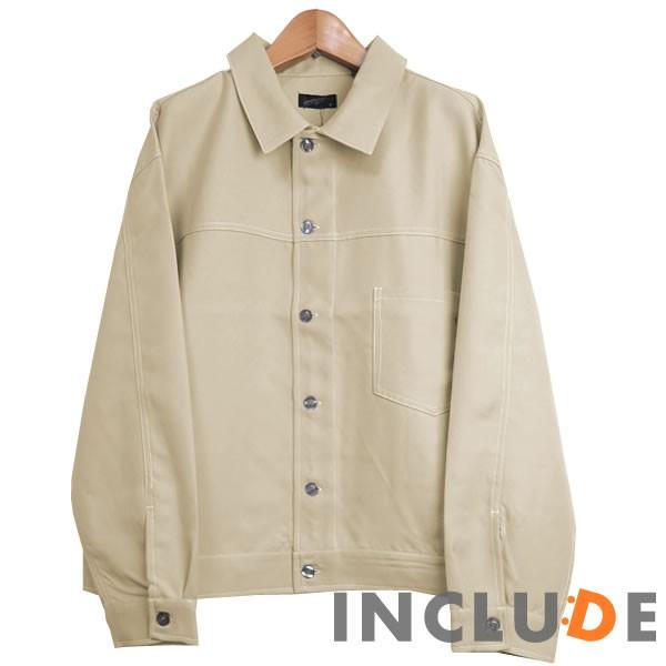 ビッグシルエット ショートステッチジャケット ブルゾン ジャケット ビッグサイズ ステッチワーク 長袖 Gジャン Gjan スケ |  | 04