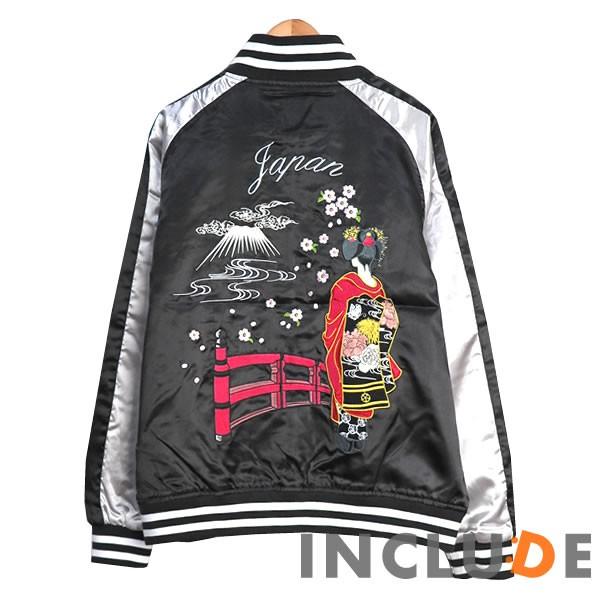 スカジャン 舞子 メンズ ブルゾン MA-1 刺繍 和柄 和柄刺繍 横須賀ファッション 京風 サテンジャケット ベースボールジャ |  | 02