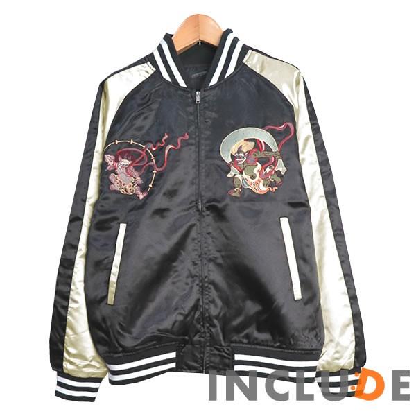 スカジャン 風神雷神 メンズ ブルゾン MA-1 刺繍 和柄 和柄刺繍 横須賀ファッション 京風 サテンジャケット ベースボール |  | 03