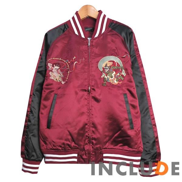スカジャン 風神雷神 メンズ ブルゾン MA-1 刺繍 和柄 和柄刺繍 横須賀ファッション 京風 サテンジャケット ベースボール |  | 05