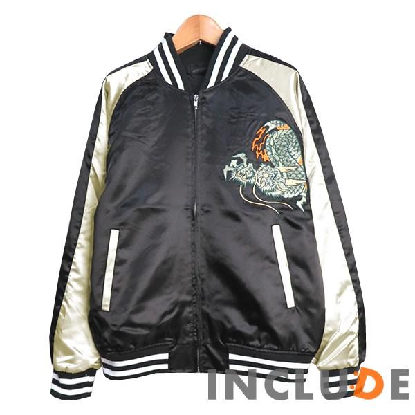 スカジャン 龍 メンズ ブルゾン MA-1 刺繍 和柄 和柄刺繍 横須賀ファッション 京風 サテンジャケット ベースボールジャケ |  | 01