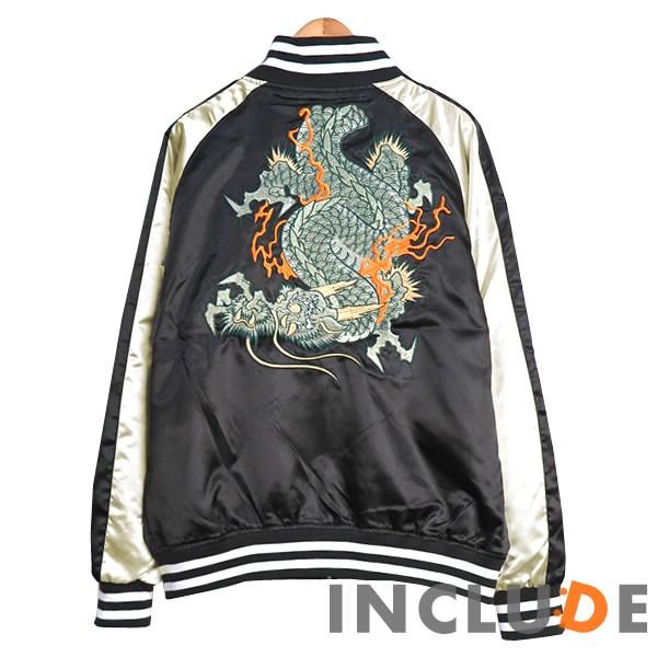スカジャン 龍 メンズ ブルゾン MA-1 刺繍 和柄 和柄刺繍 横須賀ファッション 京風 サテンジャケット ベースボールジャケ |  | 02