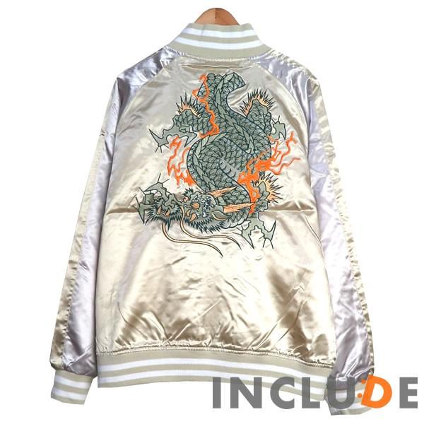スカジャン 龍 メンズ ブルゾン MA-1 刺繍 和柄 和柄刺繍 横須賀ファッション 京風 サテンジャケット ベースボールジャケ |  | 04