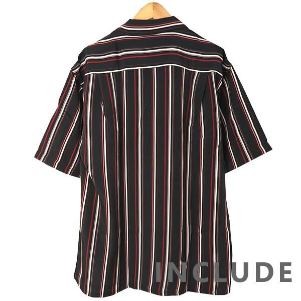 ワイドシルエット ストライプ シャツ オープンカラー 薄手 ビッグシャツ ワイドシャツ ロンドンストライプ 半袖シャツ メンズ |  | 05