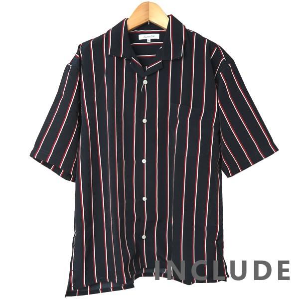 ワイドシルエット ストライプ シャツ オープンカラー 薄手 ビッグシャツ ワイドシャツ ロンドンストライプ 半袖シャツ メンズ |  | 07