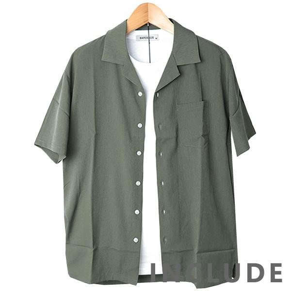 半袖シャツ 開襟シャツ 無地 オープンカラー 夏服 夏 ワイドシルエット ワイドシャツ 韓国ファッション メンズ |  | 08