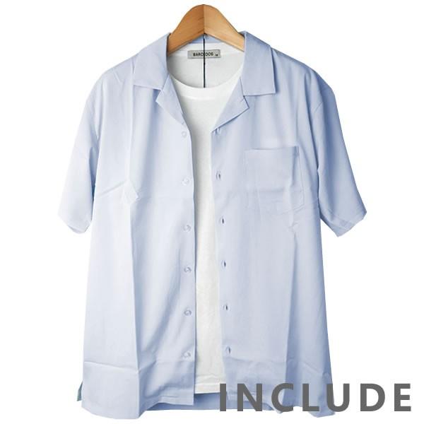 半袖シャツ 開襟シャツ 無地 オープンカラー 夏服 夏 ワイドシルエット ワイドシャツ 韓国ファッション メンズ |  | 14