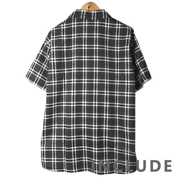 半袖シャツ 開襟シャツ チェック ストライプ オープンカラー マルチストライプ 夏服 夏 ワイドシルエット ワイドシャツ 韓国フ |  | 05