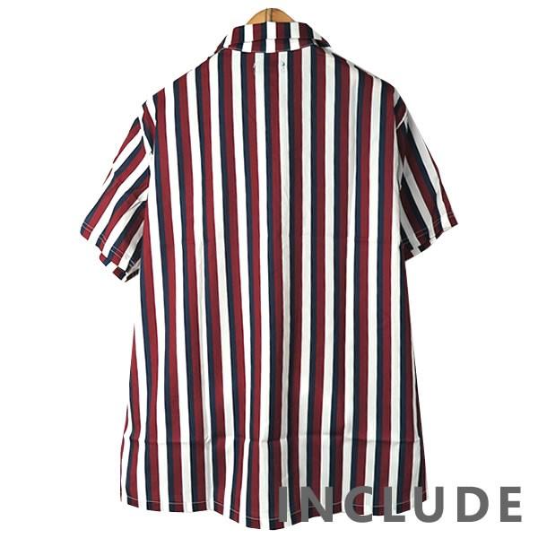 半袖シャツ 開襟シャツ チェック ストライプ オープンカラー マルチストライプ 夏服 夏 ワイドシルエット ワイドシャツ 韓国フ |  | 08