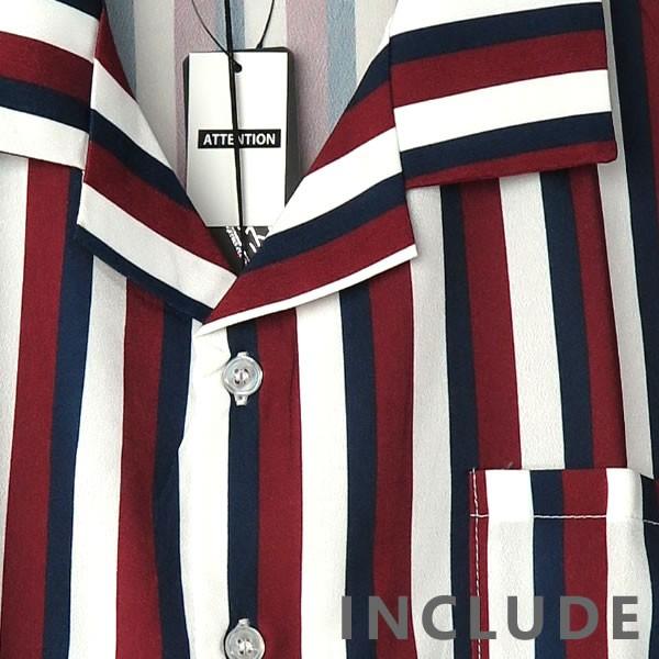 半袖シャツ 開襟シャツ チェック ストライプ オープンカラー マルチストライプ 夏服 夏 ワイドシルエット ワイドシャツ 韓国フ |  | 09