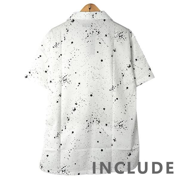 半袖シャツ 開襟シャツ ロゴ文字 クロスプリント オープンカラー サイン 夏服 夏 ワイドシルエット ワイドシャツ 韓国ファッシ |  | 02