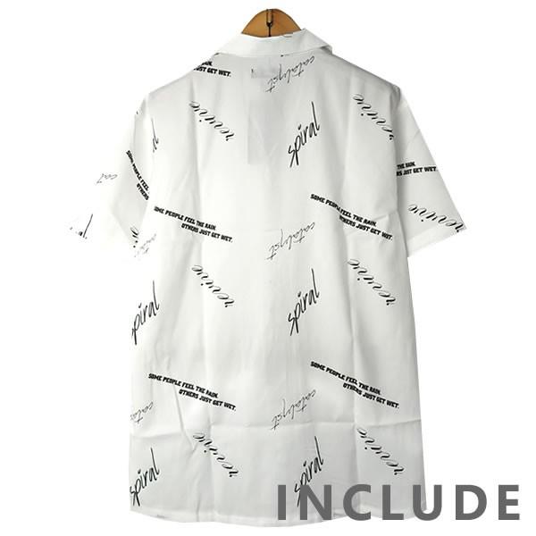 半袖シャツ 開襟シャツ ロゴ文字 クロスプリント オープンカラー サイン 夏服 夏 ワイドシルエット ワイドシャツ 韓国ファッシ |  | 08