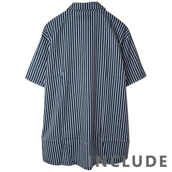 半袖シャツ 開襟シャツ ストライプ ピンストライプ オープンカラー サイン 夏服 夏 ワイドシルエット ワイドシャツ 韓国ファッ |  | 16