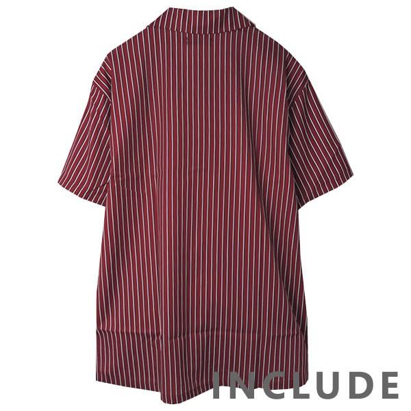 半袖シャツ 開襟シャツ ストライプ ピンストライプ オープンカラー サイン 夏服 夏 ワイドシルエット ワイドシャツ 韓国ファッ |  | 07