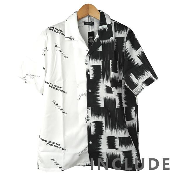 半袖シャツ 開襟シャツ アシンメトリー アシメ チェック ストライプ ロゴ 文字 ペンキ 刷毛 オープンカラー マルチストライプ |  | 10