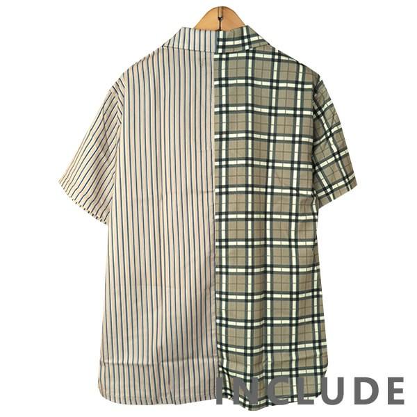 半袖シャツ 開襟シャツ アシンメトリー アシメ チェック ストライプ ロゴ 文字 ペンキ 刷毛 オープンカラー マルチストライプ |  | 02