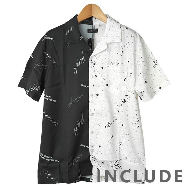 半袖シャツ 開襟シャツ アシンメトリー アシメ チェック ストライプ ロゴ 文字 ペンキ 刷毛 オープンカラー マルチストライプ |  | 07