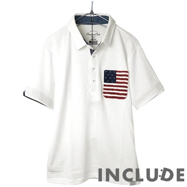 半袖ポロ ポロシャツ 星条旗 アメリカ エスニック オルテガ サガラ刺繍 ポケット 4つボタン ドライ スポーツウェア スポーツ |  | 06