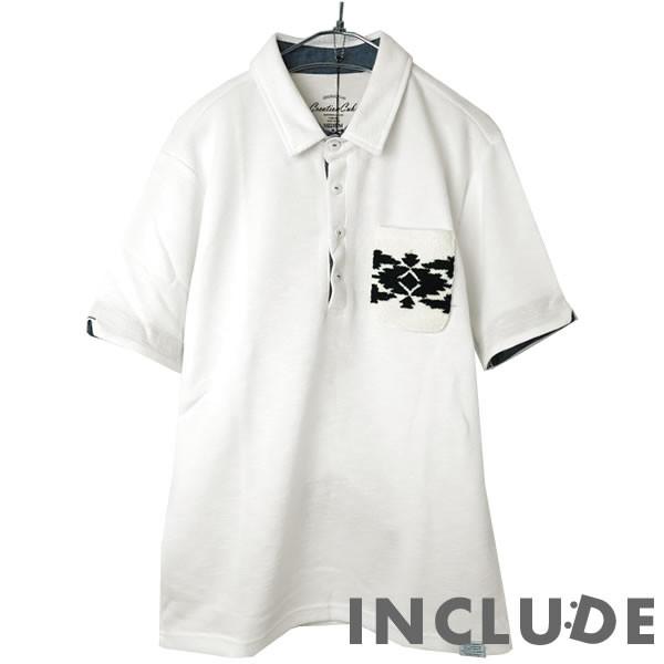 半袖ポロ ポロシャツ 星条旗 アメリカ エスニック オルテガ サガラ刺繍 ポケット 4つボタン ドライ スポーツウェア スポーツ |  | 09