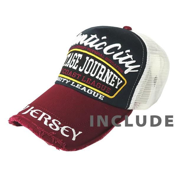 ワッペン 刺繍 atlantic city ウエストコースト 厚盛 涼しい メッシュキャップ キャップ ツバダメージ加工 帽子夏 |  | 01