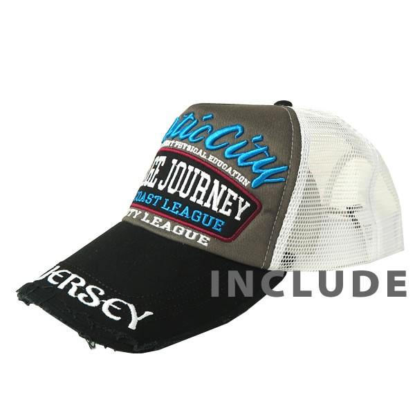 ワッペン 刺繍 atlantic city ウエストコースト 厚盛 涼しい メッシュキャップ キャップ ツバダメージ加工 帽子夏 |  | 05