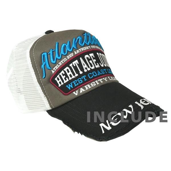 ワッペン 刺繍 atlantic city ウエストコースト 厚盛 涼しい メッシュキャップ キャップ ツバダメージ加工 帽子夏 |  | 07