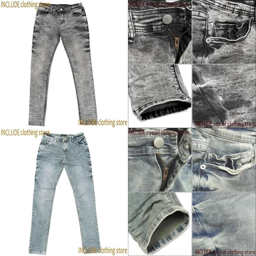 ケミカルデニム ヴィンテージ ５ポケット ストレッチ スキニー デニムパンツ タイト スキニージーンズ メンズ |  | 04