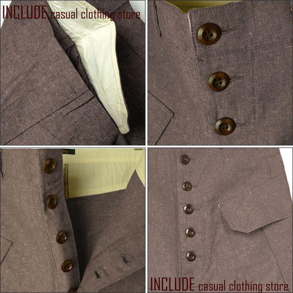 サルエル パンツ メンズ カーゴ 綿麻 コットン リネン ウッドボタン スラックス ボトムス |  | 03