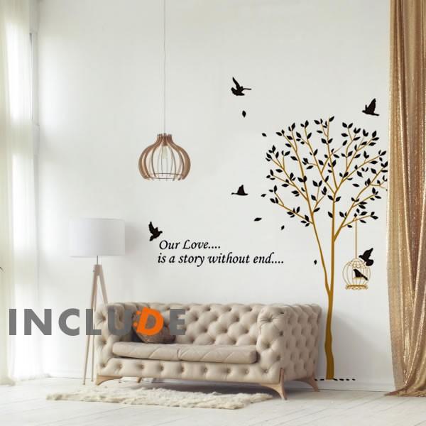 ウォールステッカー 木 鳥 リーフ モダン シック 玄関 壁シール ウォールシール 北欧 カフェ CAFE リビング |  | 01