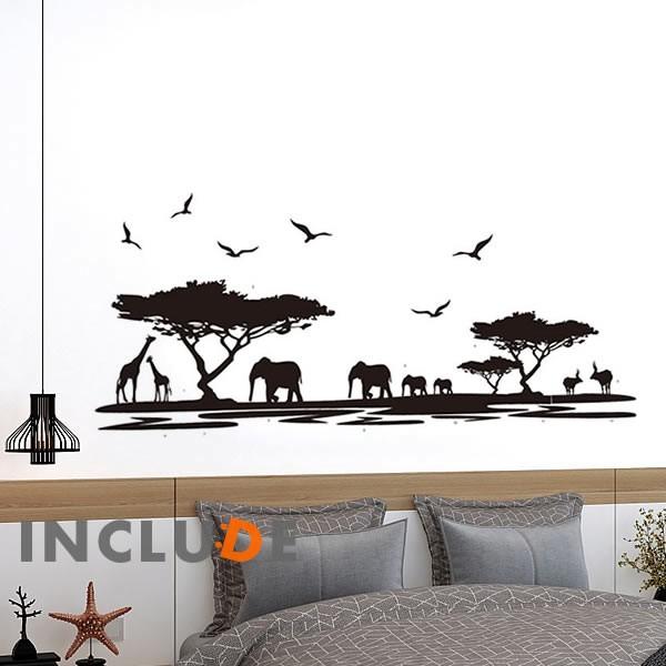 ウォールステッカー 動物 zoo ぞう きりん バオバブ サファリ アフリカ 壁シール ウォールシール 北欧 カフェ CAFE |  | 01