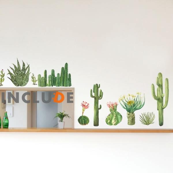 ウォールステッカー サボテン 観葉植物 南国 木 多肉 多肉植物 水やり不要 元気 壁シール ウォールシール |  | 01