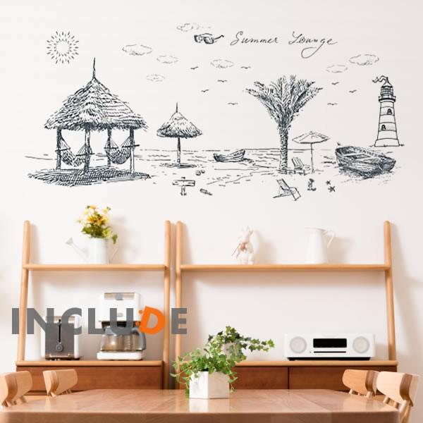 ウォールステッカー 南の島 天国に近い島 南国 ハイチ ハワイ グアム タヒチ セブ リゾート 陽気 楽しい | 