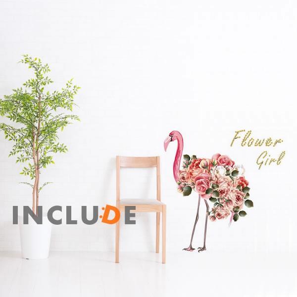 ウォールステッカー フラミンゴ 花 ピンク エレガント 薔薇 赤い花 ピンクの花 花束 陽気 楽しい 仲間 ワクワク |  | 01