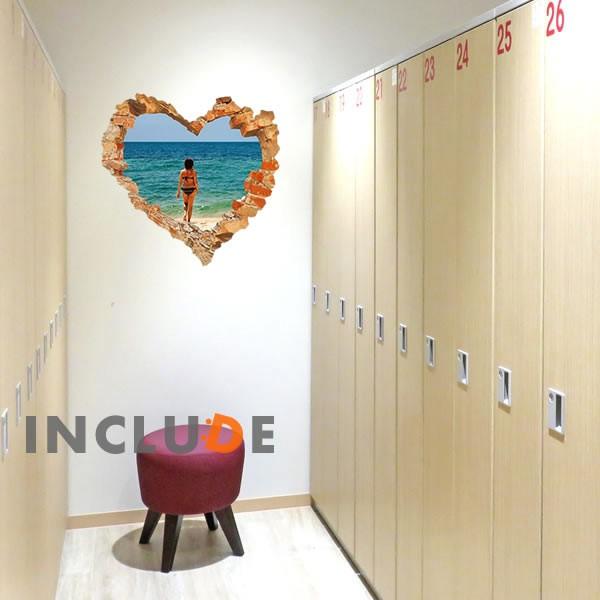 ウォールステッカー ハート ハート型 ビキニ 女性 水着 女子 陽気 海 南国 シー 青い海 ハワイ グアム セブ タヒチ | 