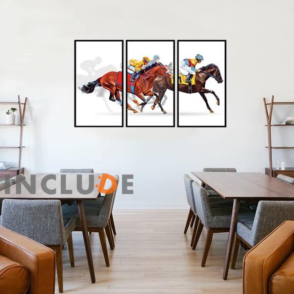 ウォールステッカー サラブレッド 馬 ホース アートパネル ポスター ３枚 競馬 競走馬 血統 騎手 |  | 01