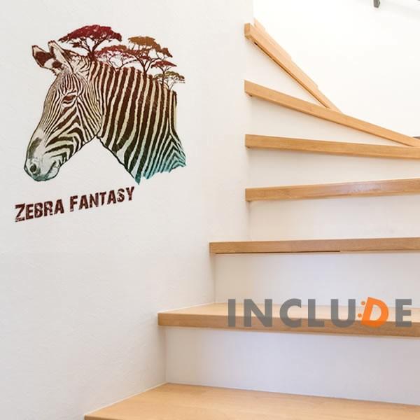 ウォールステッカー シマウマ ゼブラ 動物 グラデーション はがせる壁紙 剥がせるシール |  | 01