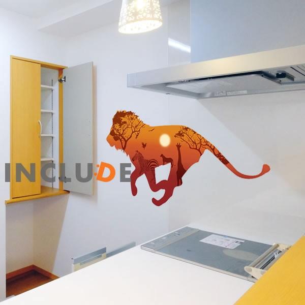 ウォールステッカー イオン 夕焼け サンセット 夕日 動物 ウォールアート サプライズ |  | 01