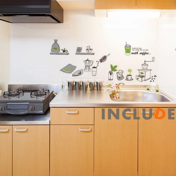 ウォールステッカー キッチン キッチングッズ コーヒー 挽きたて ドリップ ポップ ウォールアート サプライズ | 