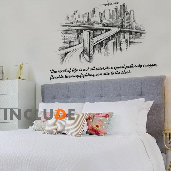 ウォールステッカー ラインアート 手書き風 鉛筆書き 美術 近代 都市 クール 書写 癒し ウォールアート |  | 01