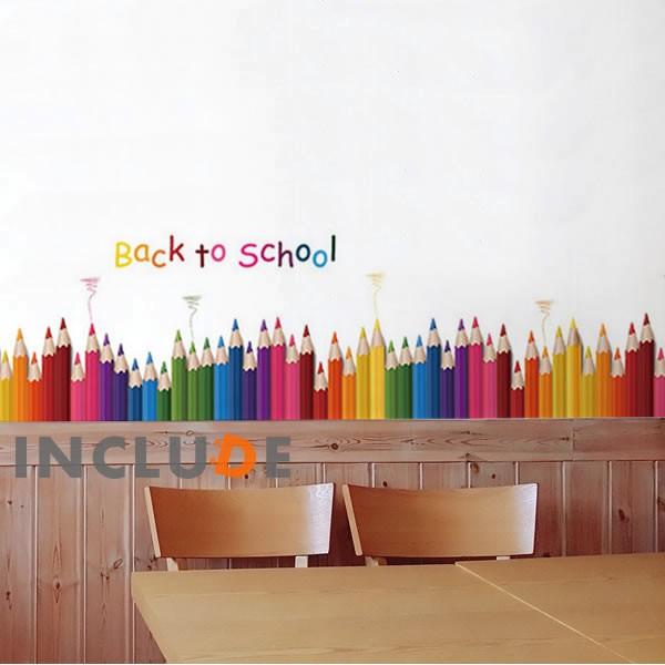 ウォールステッカー エンピツ ペンシル 色鉛筆 カラフル お絵かき 美術 文房具 彩り 塗り絵 スケッチ アート鉛筆 | 