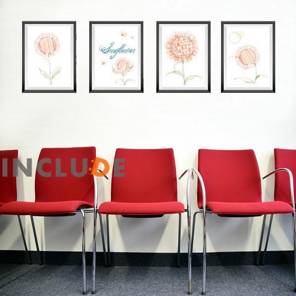 ウォールステッカー 花 フラワー ひまわり 向日葵 色鉛筆 鉛筆書き いろえんぴつ 落書き | 