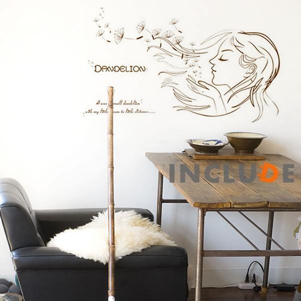 ウォールステッカー タンポポ たんぽぽ 綿毛 綿毛が飛ぶ ダンデライオン dandelion ライオンの歯 ナチュラル 風と少女 |  | 01